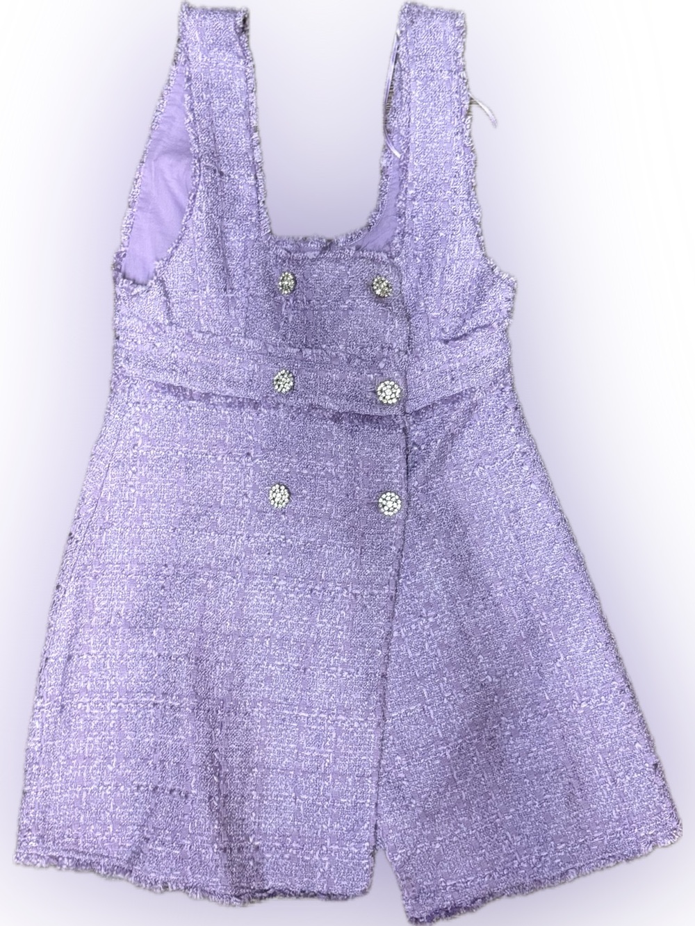 Zara Lilac Tweed Double-Breasted Mini Dress | Sz  S - Picture 2 of 4